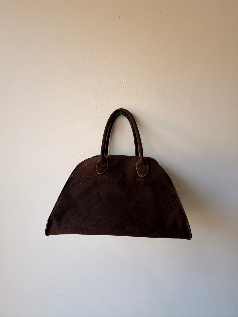 Classic Brown Suede Top-Handle Women's Bag
